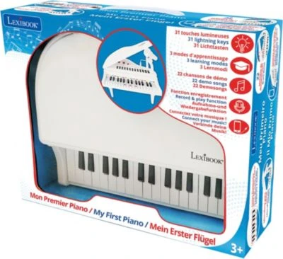 LEXIBOOK Elektronisches Mini-Flügel Piano Mit Mikrofon Und Leuchtenden Tasten 4 LEXIBOOK Elektronisches Mini-Flügel Piano Mit Mikrofon Und Leuchtenden Tasten – Bild 2