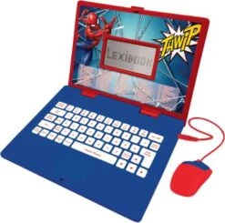 LEXIBOOK Lernlaptop Spiderman - 124 Aktivitäten (zweisprachig Deutsch / Englisch)
