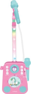 LEXIBOOK Einhorn Karaokestand Mit Zwei Mikrofonen Und Licht Und Soundeffekte