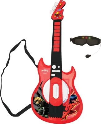 LEXIBOOK Miraculous Elektronische Gitarre Mit Licht Und Mikrofon, Brille Mit Mi 3 LEXIBOOK Miraculous Elektronische Gitarre Mit Licht Und Mikrofon, Brille Mit Mi