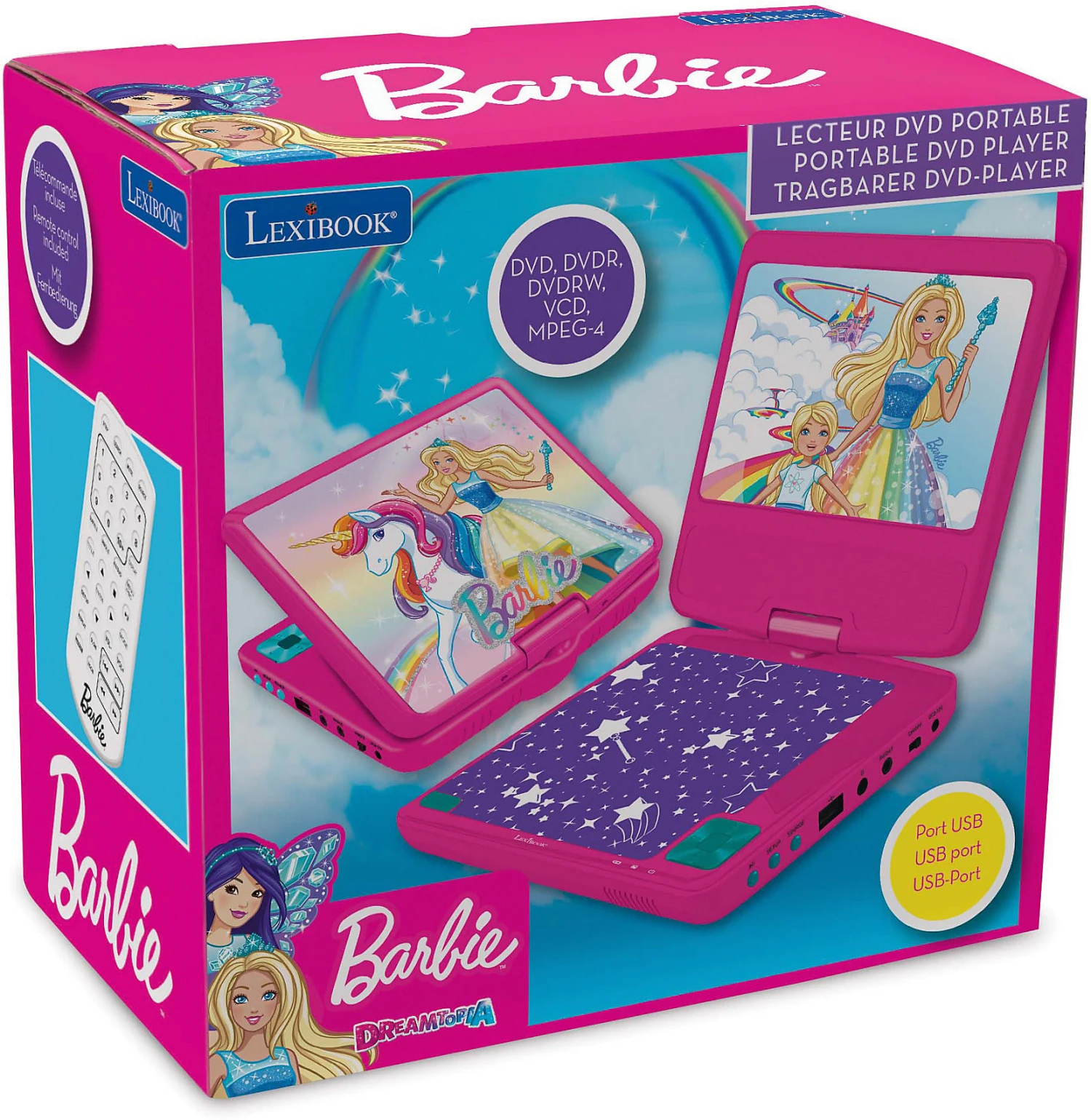 LEXIBOOK Barbie - Tragbarer DVD-Player 5 LEXIBOOK Barbie - Tragbarer DVD-Player – Bild 3